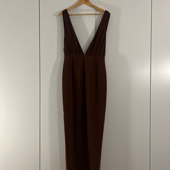 Reformation Velda Dress Brown - Size 8 - Picture 2 of 7